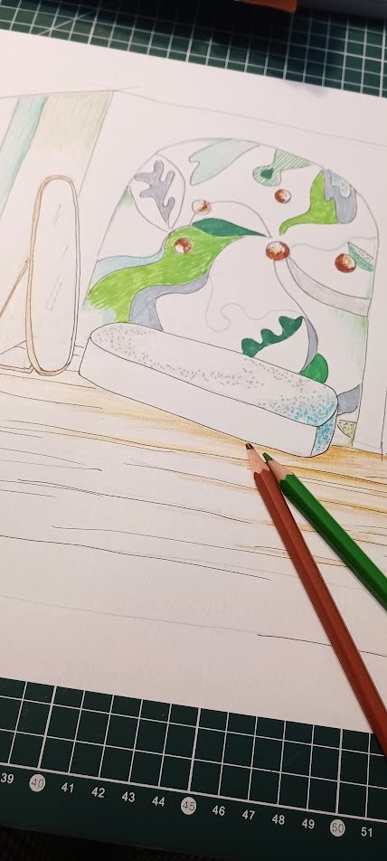 Dessin à main levée, projet entrée Douarnenez par Horizon Coquelicot