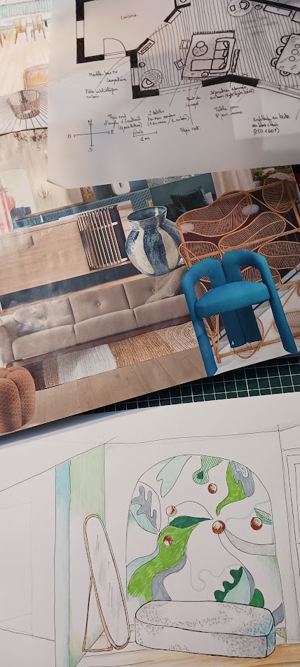 Dessin 2D et plan par le studio Horizon Coquelicot Quimper