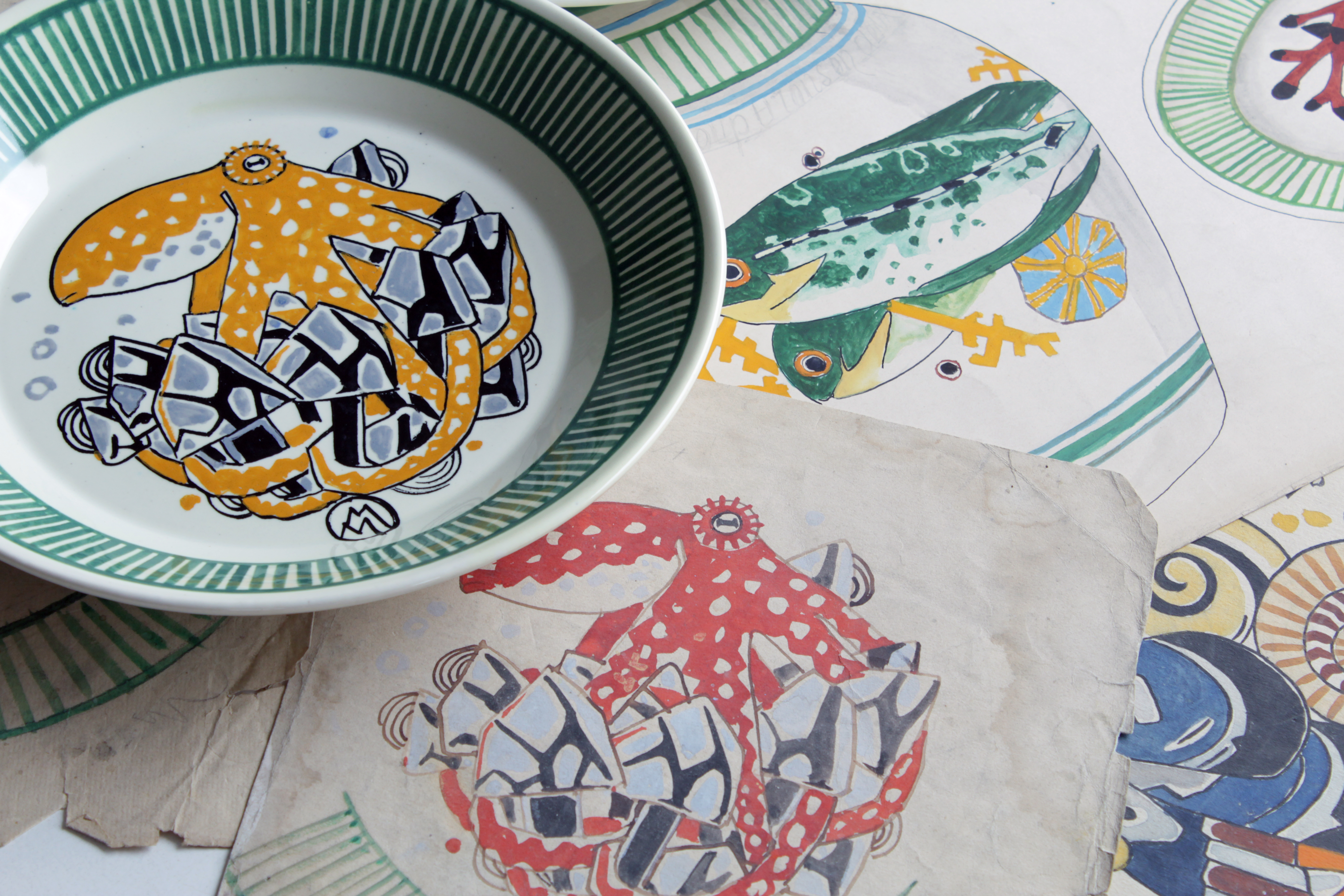 assiettes mathurin meheut musee faience quimper